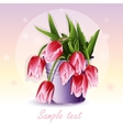 red tulips in a bucket vector image