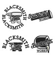 color vintage blacksmith emblems vector image