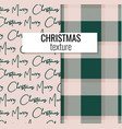 merry christmas decoration set plaid texture vector image