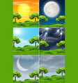 set of nature in different weather vector image vector image