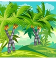child jungle with coconut trees vector image vector image