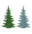christmas green and blue spruce fir trees vector image vector image