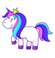 princess unicorn cute fairytale character magic vector image