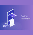 smartphone with check tape and payment card vector image vector image