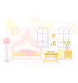 teenager girl bedroom interior in pink shades vector image vector image