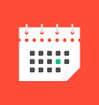 white calendar icon in flat style vector image vector image
