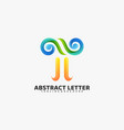 logo abstract letter gradient colorful style vector image