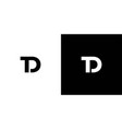 modern and simple td letter initials logo design vector image vector image