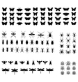 silhouettes of insects vector image