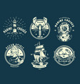 vintage marine and sea labels vector image vector image