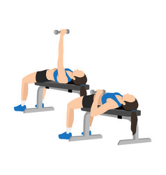 Woman doing incline dumbbell bench press exercise Vector Image
