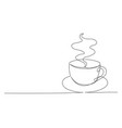 coffee one line drawing cup vector image vector image