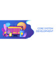 core system development concept banner header vector image vector image