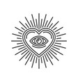eye inside heart sign masonic icon on white vector image vector image