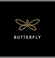 minimalist elegant butterfly dragonfly wings logo vector image vector image
