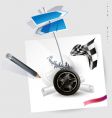sketch-wheel racing vector image vector image
