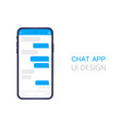 smart phone with messenger chat screen modern vector image vector image