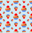 strawberry cupcake seamless background vector image