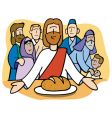 Jesus Sharing Bread Royalty Free Vector Image - Vectorstock