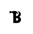letter b hammer logo design for construction vector image