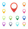 set colorful navigation pins gps location vector image