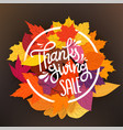 thanksgiving sale tag circle frame vector image vector image