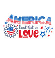 4th of july patriotic lettering for greeting card vector image