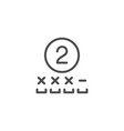 winning number line outline icon vector image