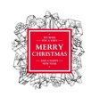 christmas holiday frame with gift boxes and bow vector image