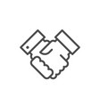 handshake line outline modern icon vector image