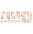 social media stories posts highlights templates vector image vector image
