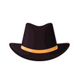 hat top black bowler gentleman icon vintage vector image