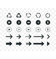 arrow icons isolated arrows icon set vector image