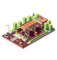 isometric gas station vector image vector image