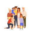 members big happy family standing together vector image