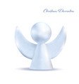 christmas white angel isolated on background vector image vector image