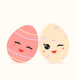 two kawaii eggs vector image vector image