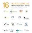 collection of linear abstract logos - swirls vector image