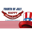 uncle sams hat against the backdrop of us flag vector image