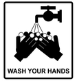 please wash your hands sign vector image