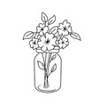 flowers in jar wildflowers in glass bottle vector image