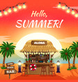 hello summer bright tropical poster vector image vector image
