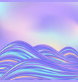 holographic wavy background rainbow color flowing vector image