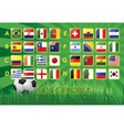 national team flags for soccer 2014 vector image