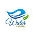 natural water icon mineral wave drop green leaf vector image vector image