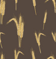 wheat on a brown background seamless pattern 02 vector image vector image