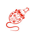 chinese mouse in traditional paper cut style vector image vector image