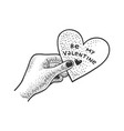 heart valentine day sketch vector image vector image