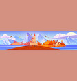 mediterranean autumn landscape medieval castle vector image