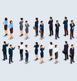 isometric set businessmen and businesswomen vector image